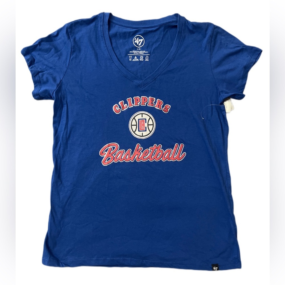 Los Angeles Clippers Foil Script V-Neck Women’s NBA T-Shirt